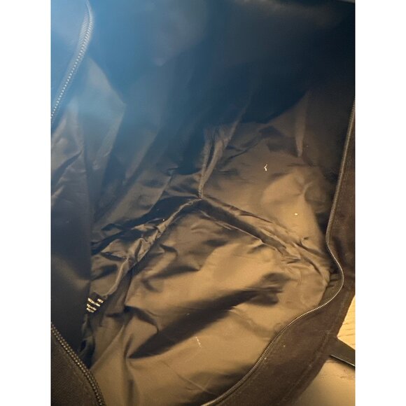 Victorias Secret Black Floral Canvas Tote Bag With Black Straps Zip top - Picture 4 of 4